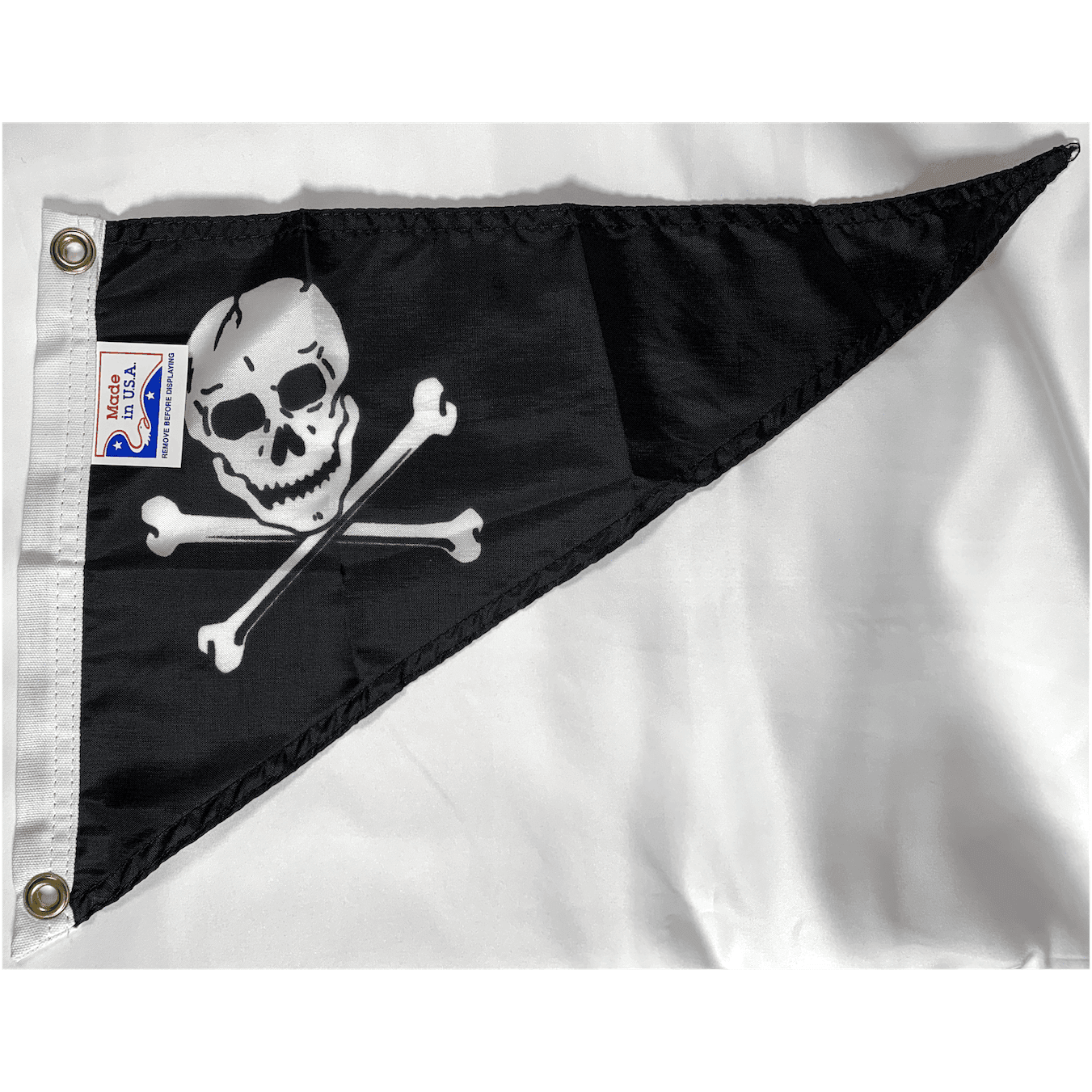 Jolly Roger Bow Pennant Nylon Dyed 10" x 15" Flag (USA Made)