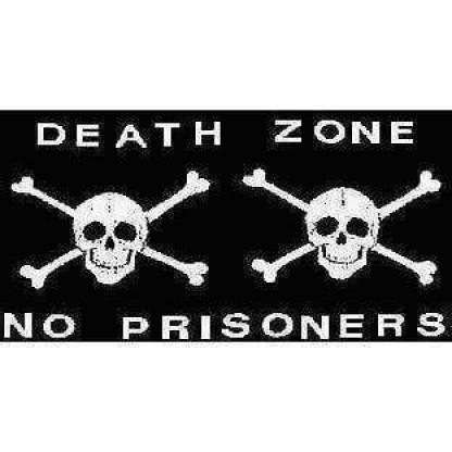 Pirate Flag Death Zone Jolly Roger, Pirate No Prisoners Flag 12 X 18 inch with grommets Standard