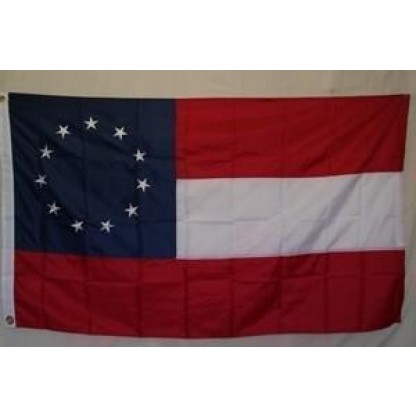 First National 11 Stars and Bars Nylon Embroidered Flag 2 x 3 ft.