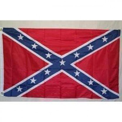 Rebel Flag with Grommets Nylon Embroidered 12 x 18 in.