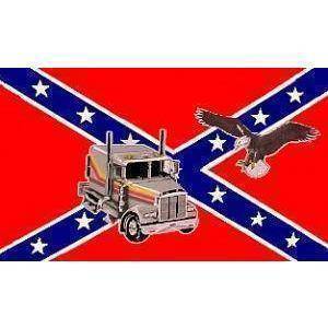 Rebel Truck and Eagle Flag 3 X 5 ft. Standard