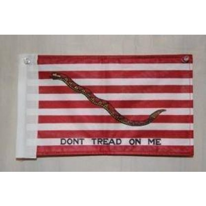 1st Naval Jack Don't Tread On Me Red Double Nylon Embroidered Flag  6 x 9 Inch