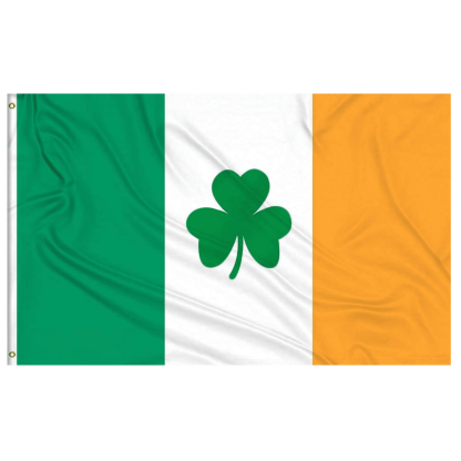 ireland flag with shamrock clover