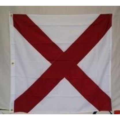 Alabama Double Nylon Embroidered Flag 38 x 38 Inch
