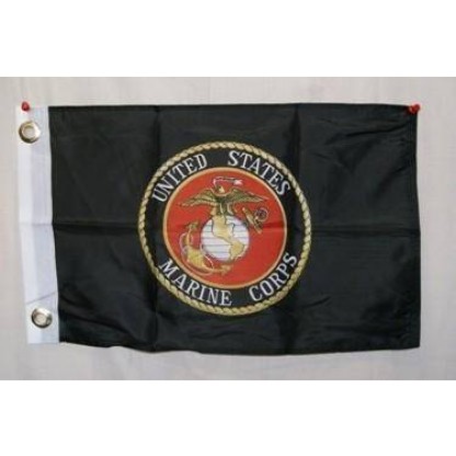 Marine Black 12 x 18 inch with grommets Flag