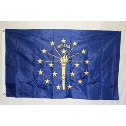 State of Indiana Flag Nylon Embroidered 3 x 5 ft.