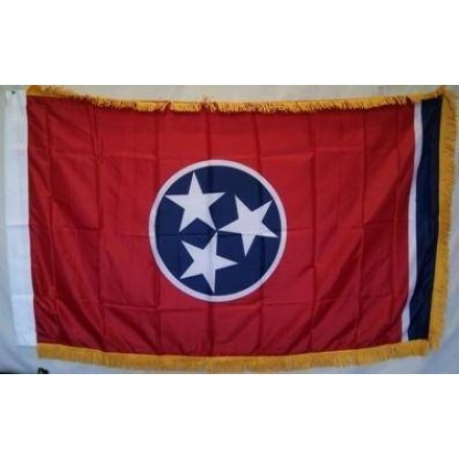 Tennessee Nylon Printed Flag 3 x 5 ft. with Fringes